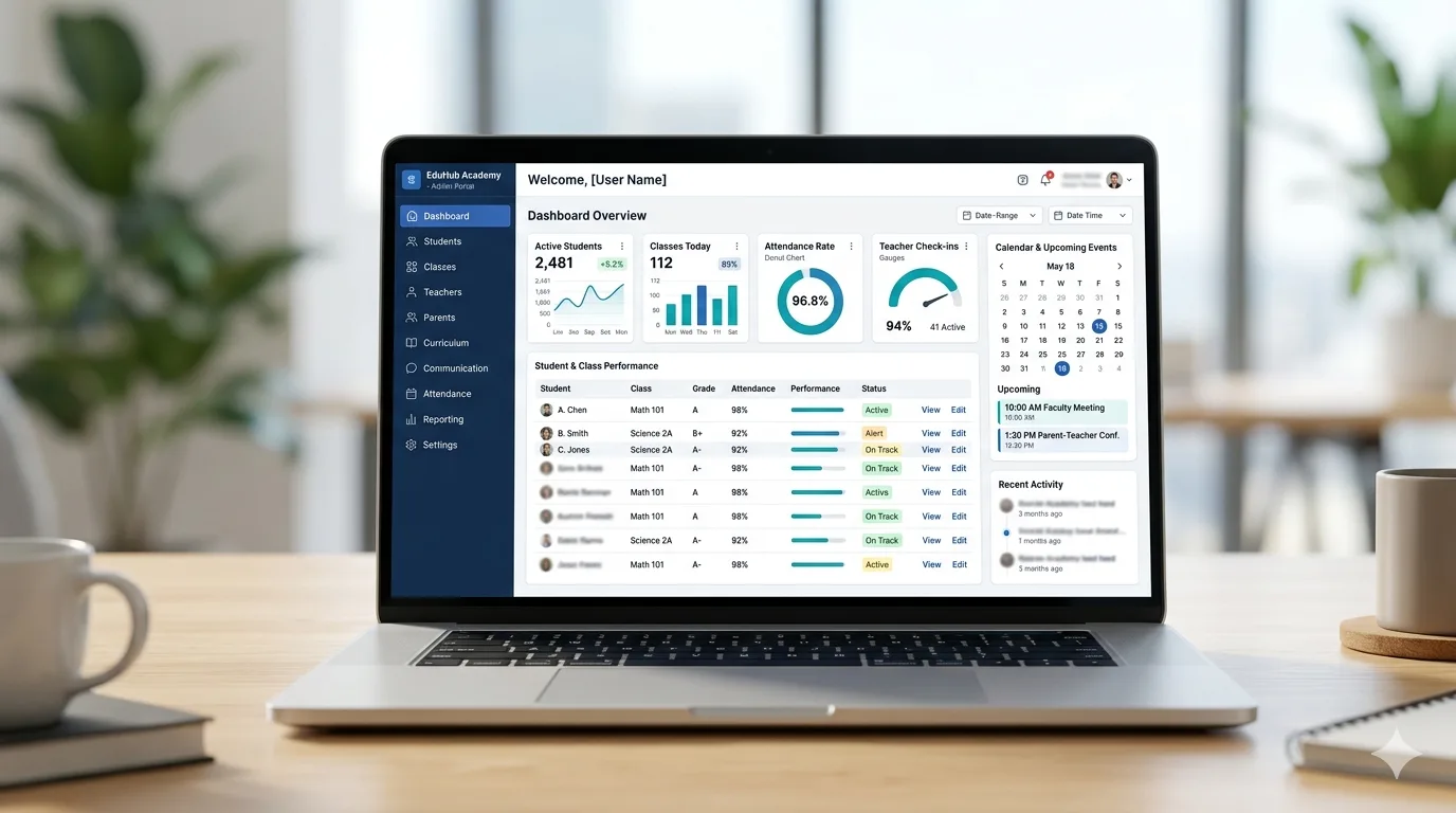 NeuraLearn (School Dashboard UI) project mockup
